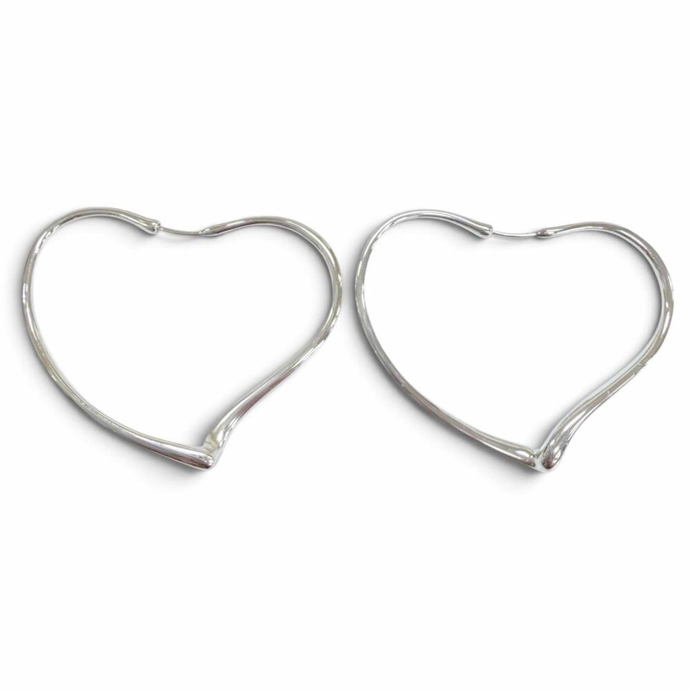 TIFFANY&Co. Tiffany & Co. Elsa Peretti Open Heart Hoop Medium AG925 Earrings,...